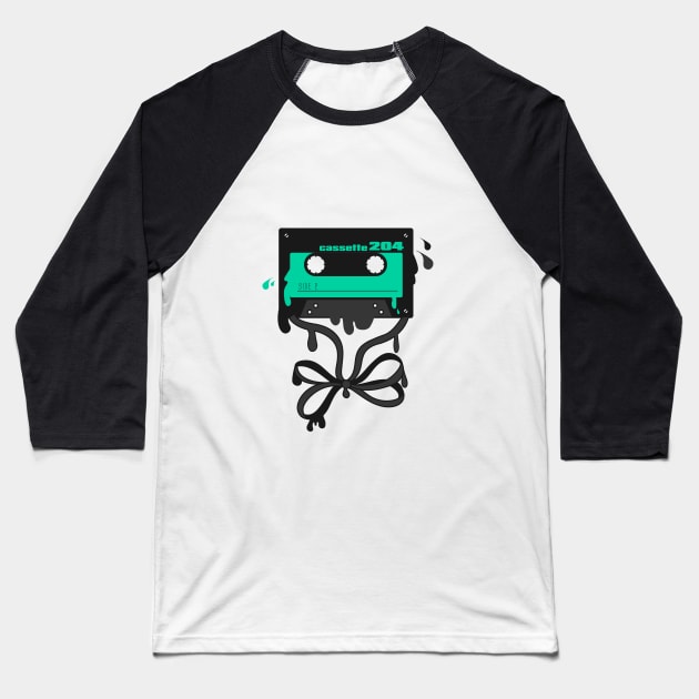 melting cassette shirt,audio cassette,cassette tape,old school,cassette party,retro cassette tape,vintage cassette tape Baseball T-Shirt by theglaze